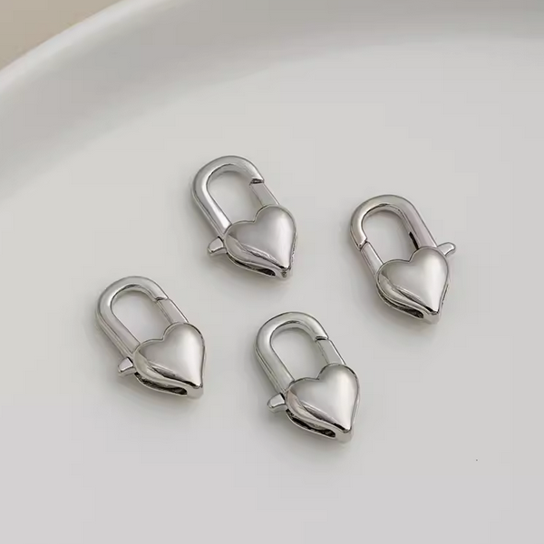Brass Heart Lock Shape Spring Clasp
