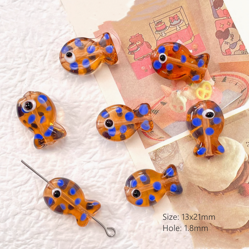 Glass Transparency Dot Fish Spare Spacer Charms