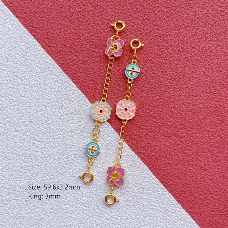 925 Silver Colorful Enameled Uncommon Extend Chains