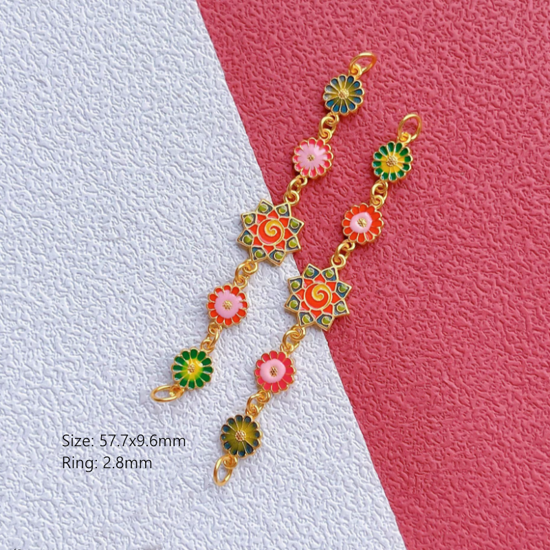 925 Silver Colorful Enameled Uncommon Extend Chains