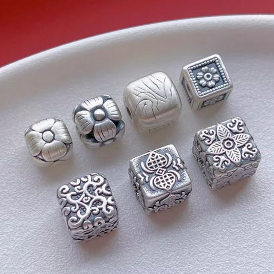 Sterling Silver Squares Curving Spacers