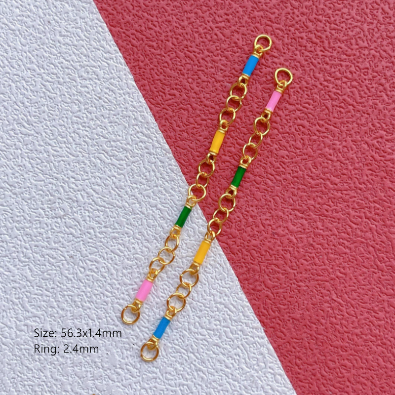 925 Silver Colorful Enameled Uncommon Extend Chains