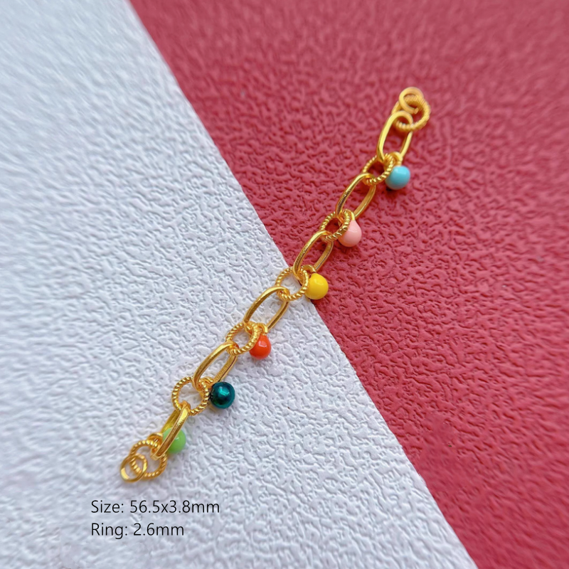 925 Silver Colorful Enameled Uncommon Extend Chains