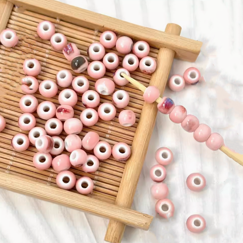5pcs Ceramics Glazed Clay Beading Beads