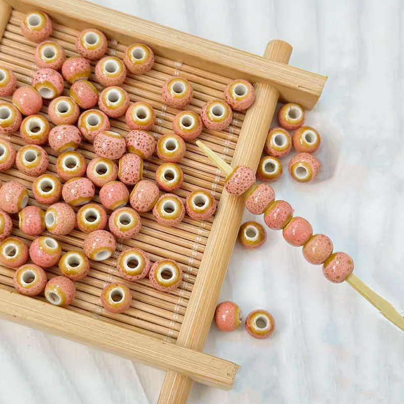 5pcs Ceramics Glazed Clay Beading Beads