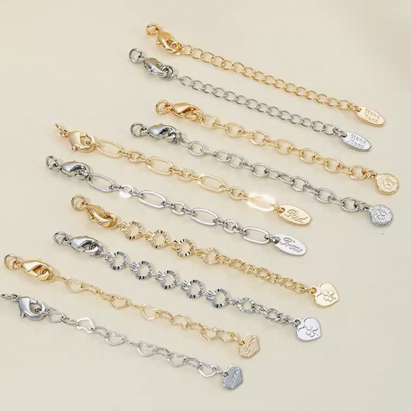 Brass Lobster Claw Clasp With Extended Chain