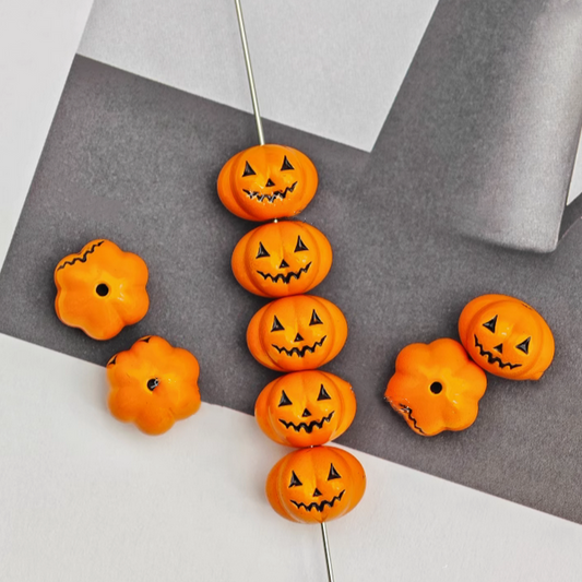 Halloween Pumpkin Beads Necklace Bracelet Handmaking Jewelry DIY