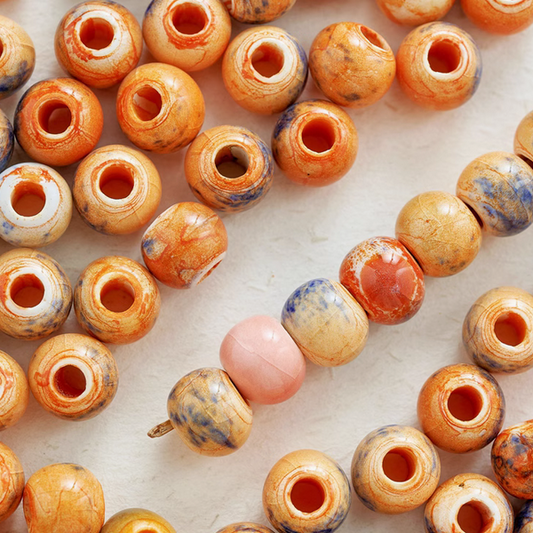 Ceramics Orange Gradient Beads