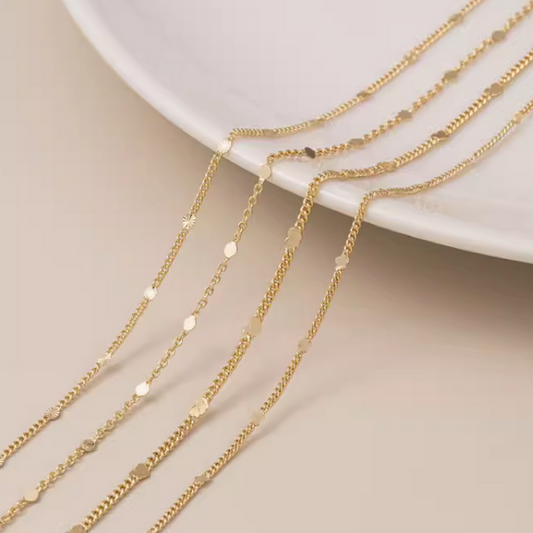 Brass Chain Necklace/Bracelet DIY Material Gold Plated