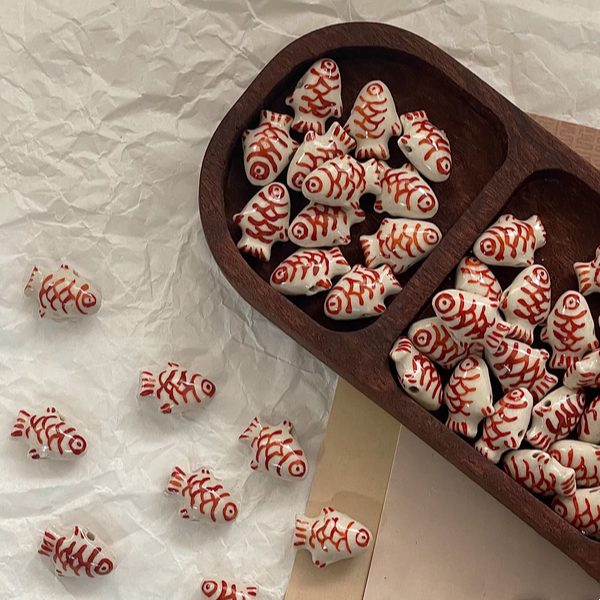 Ceramics Glazed Fish Ornament Spacers