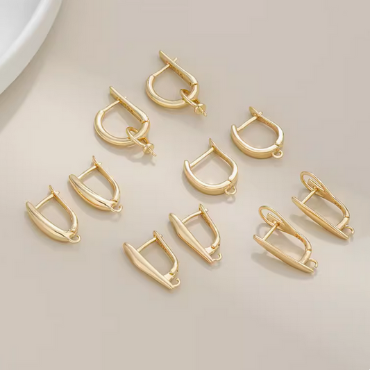 1 Pairs Brass Earring Hook Ring