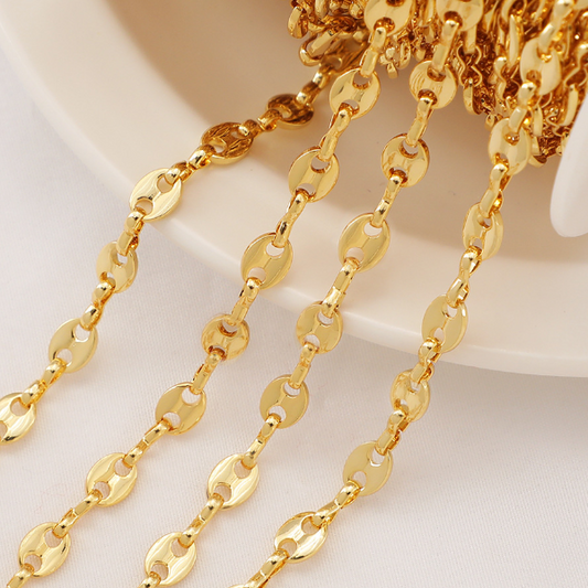 Brass coffee beans shape chains