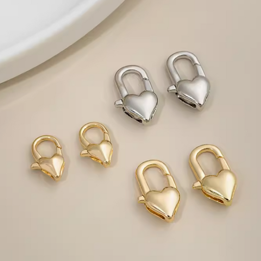 Brass Heart Shape Spring Clasp