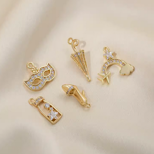 Brass Fashion Girl Zircon Pendant