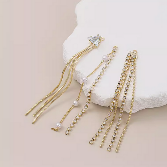 Brass + Zircon Tassel Gold Plated