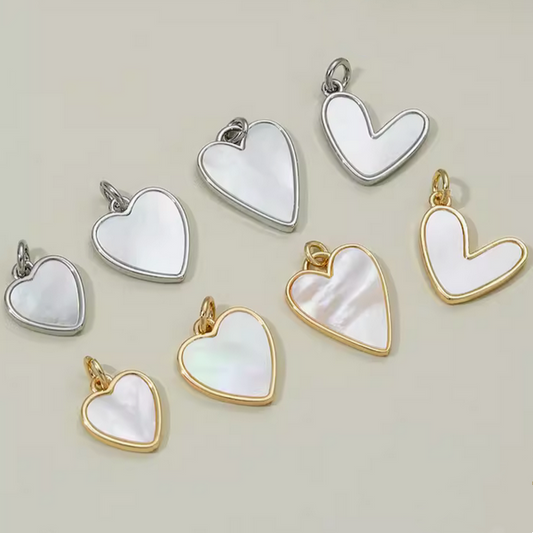 Brass Shell Heart Shape Pendants