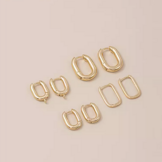 1 Pairs Brass Square Ring Earrings Base