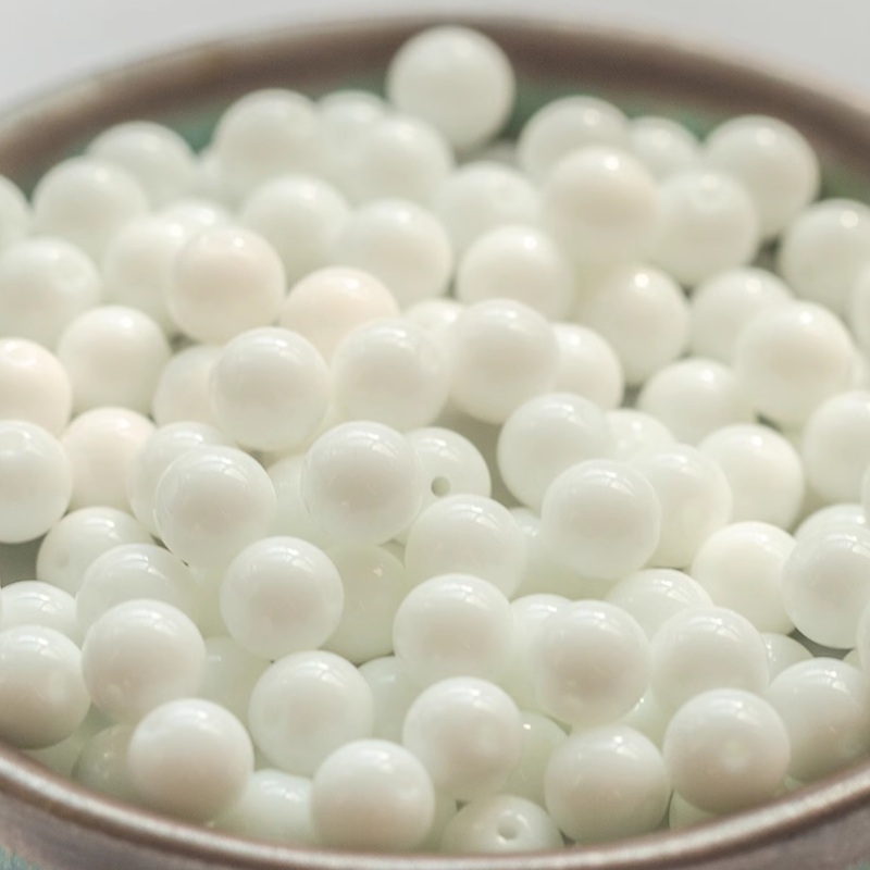 40-14pcs Ceramics Glazed Ivory White Beads