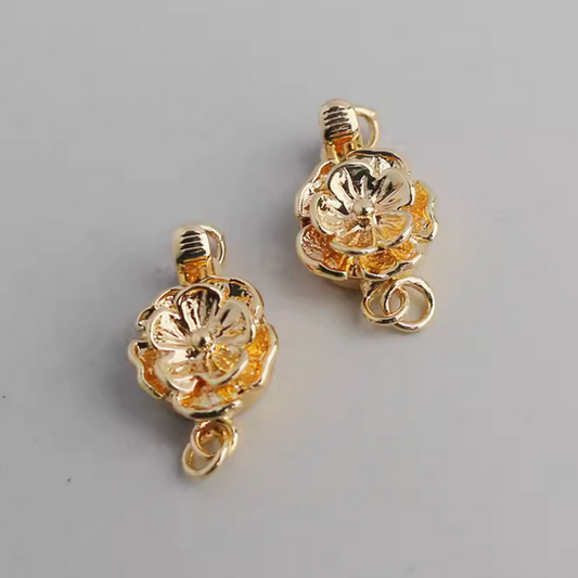 Brass Gold Flower Insert Clasp