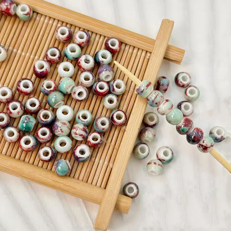 5pcs Ceramics Glazed Clay Beading Beads