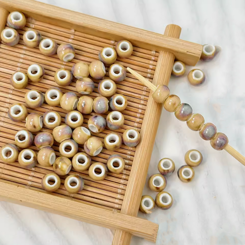 5pcs Ceramics Glazed Clay Beading Beads