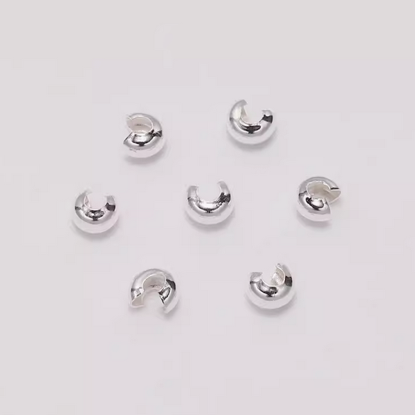 100pcs Half Round Open Crimp Beads / Knot Cover