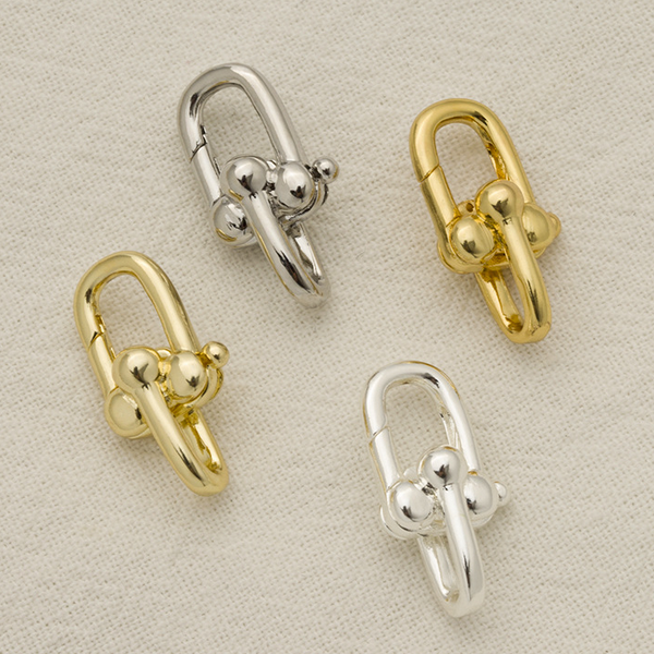 Brass Spring Gate Clasp-Double U Hoops