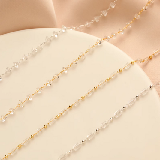 Brass and Crystal Beads Chains