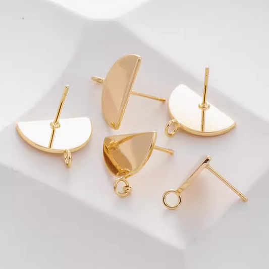 1 Pairs Brass Semicircle Earring Pendant Piece