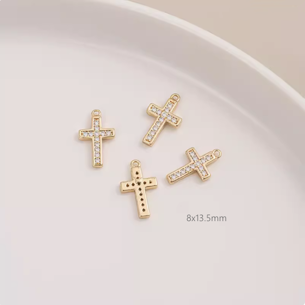 Brass Zirconic Cross Pendants