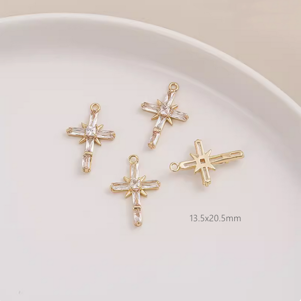 Brass Zirconic Cross Pendants