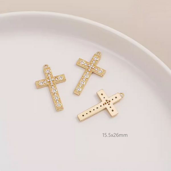 Brass Zirconic Cross Pendants