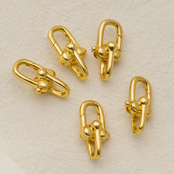 Brass Spring Gate Clasp-Double U Hoops