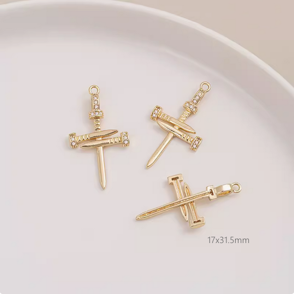 Brass Zirconic Cross Pendants