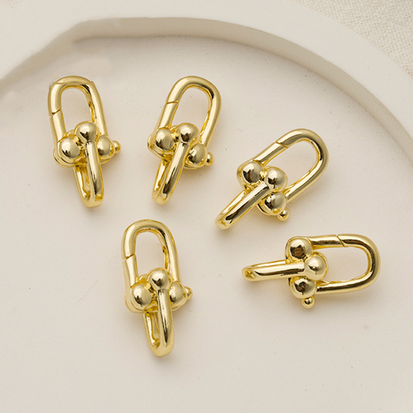 Brass Spring Gate Clasp-Double U Hoops