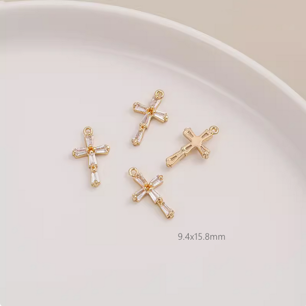 Brass Zirconic Cross Pendants