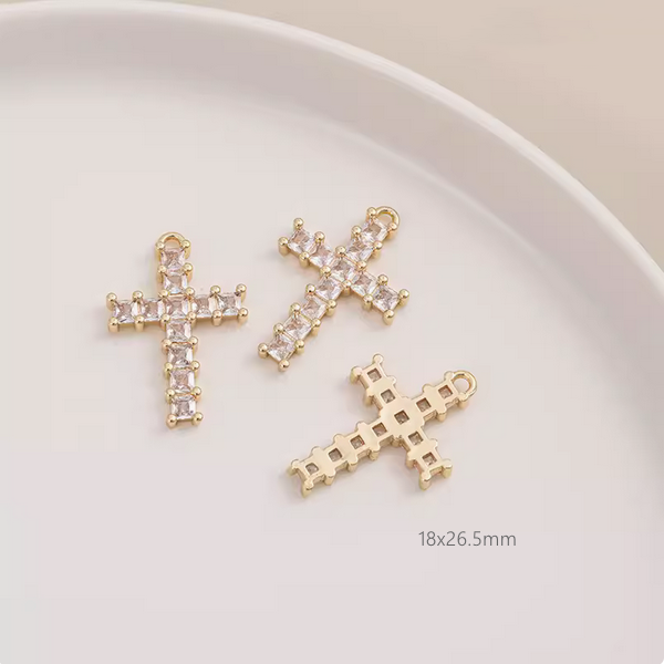 Brass Zirconic Cross Pendants