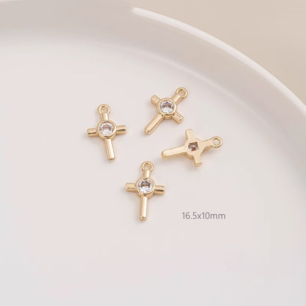 Brass Zirconic Cross Pendants