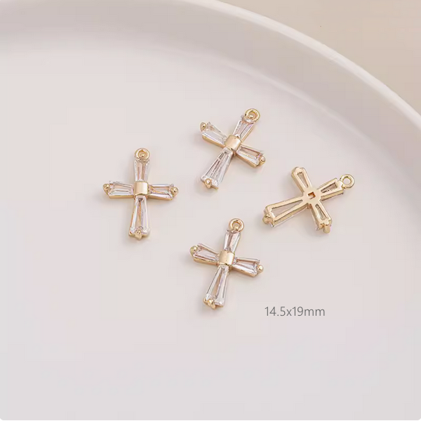 Brass Zirconic Cross Pendants