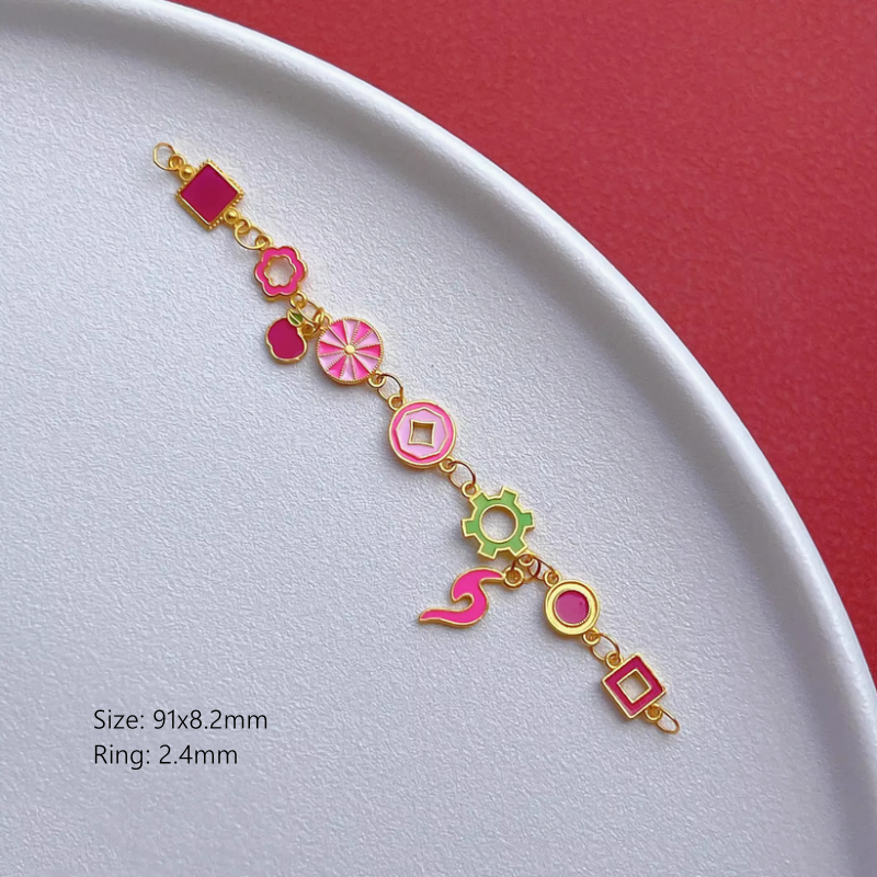 925 Silver Colorful Enameled Uncommon Extend Chains