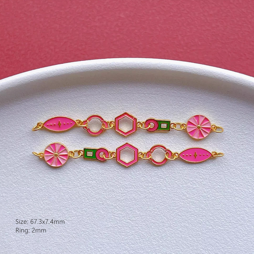 925 Silver Colorful Enameled Uncommon Extend Chains