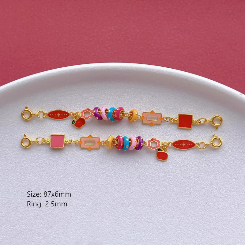 925 Silver Colorful Enameled Uncommon Extend Chains