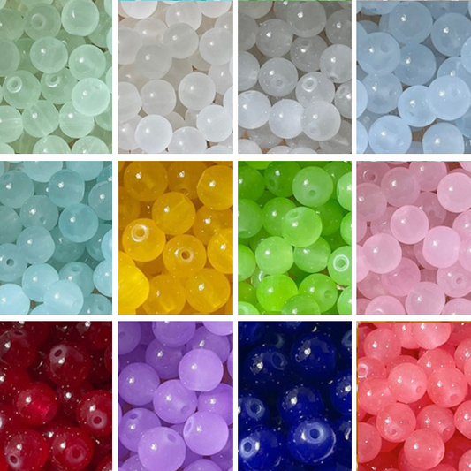 20pcs Glass imitation Jade Beads