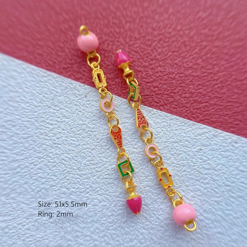 925 Silver Colorful Enameled Uncommon Extend Chains