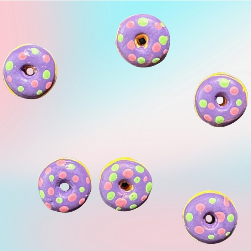 Cute Doughnut Ceramics Clay Bead Spacer