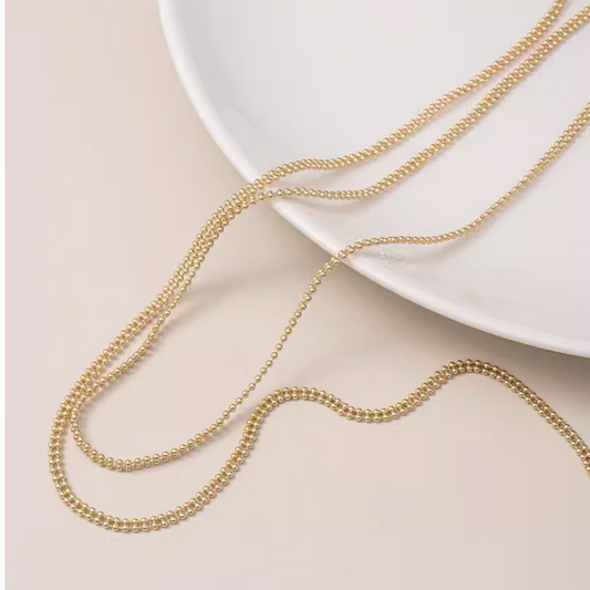 Brass Gold Plated 2 Row Ball Shape Chains