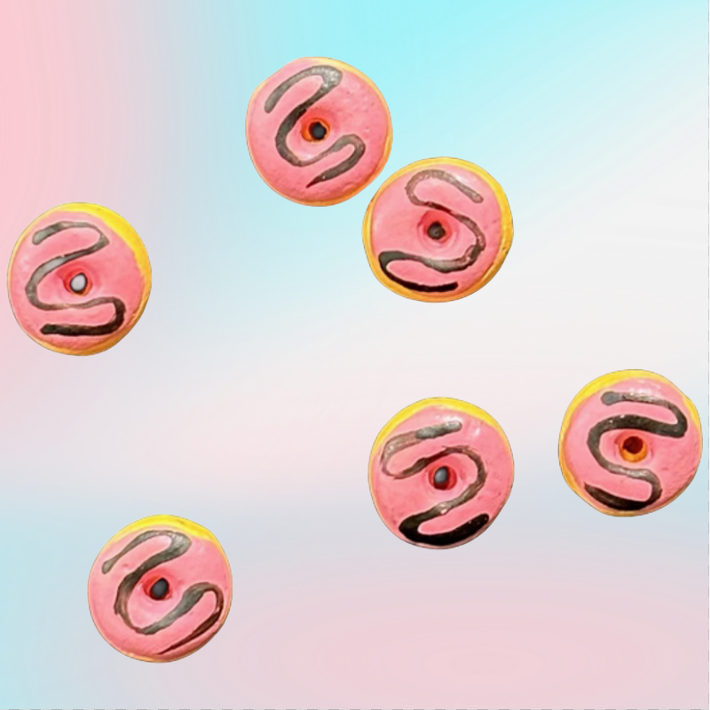 Cute Doughnut Ceramics Clay Bead Spacer