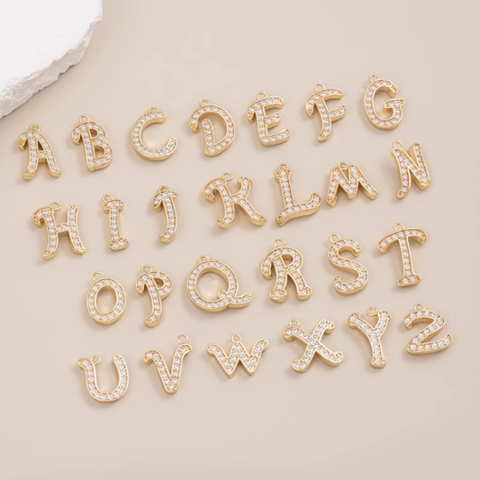 Brass Zirconic Art Letters Pendant Piece - PMZM-01