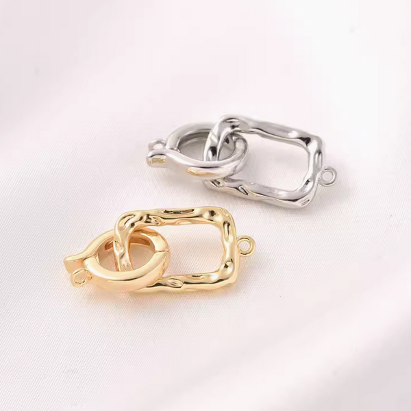 Brass Square Ring Spring Clasp