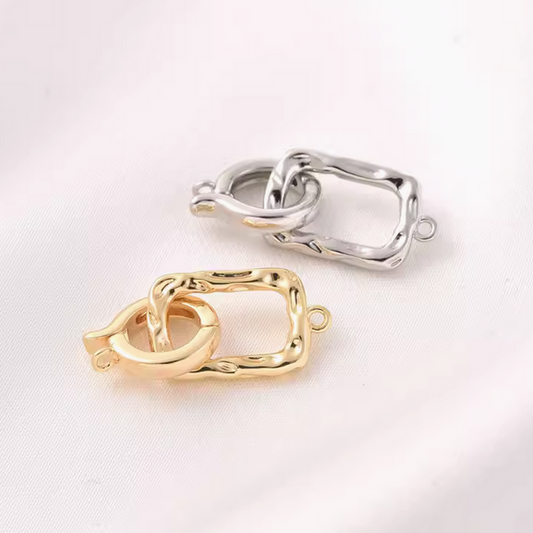 Brass Square Ring Spring Clasp